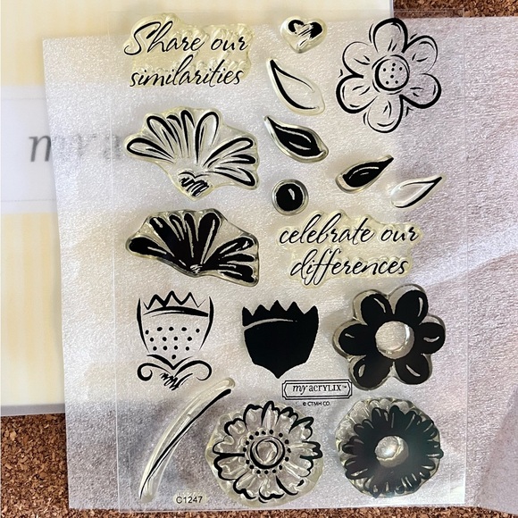 Buy 2, Get 1 FREE! CTMH Acrylic Stamp Set. Simple Blossoms C1247 - Picture 2 of 3